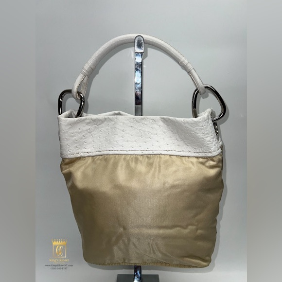 Prada Ostrich Nylon Hobo Bag - Picture 3 of 14